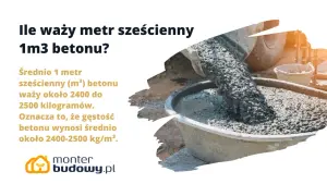 Ile waży m3 betonu b30? Średnio 1 metr sześcienny betonu waży 2400-2500 kg. Beton wylewany z betoniarki.