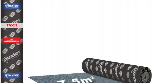 Rolka papy wierzchniego krycia Nexler. Jedna rolka to 7,5 m² powierzchni.